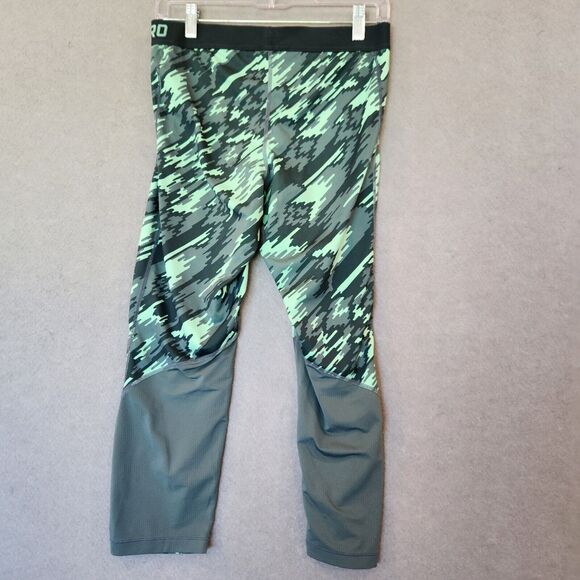Womens L Nike Dri-Fit Legging 3/4 Crop Green Pattern - Picture 5 of 11